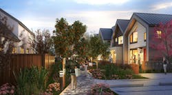 Rendering of paseo at The Patch; transition zones guide residents from public to private spaces Rendering of paseo at The Patch; transition zones guide residents from public to private spaces