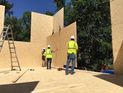 A MonoPath tall wall is installed at a Habitat for Humanity project in Minnesota A MonoPath tall wall is installed at a Habitat for Humanity project in Minnesota