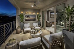 Second-floor entertaining space of Residence 3 at Sur 33 Second-floor entertaining space of Residence 3 at Sur 33