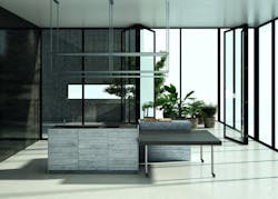 Boffi Combine island with hanging lights Boffi Combine island with hanging lights