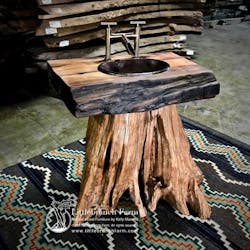 Little Branch Farm log vanity Little Branch Farm log vanity
