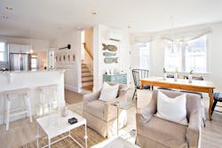 Living/dining/kitchen of cottage at Heritage Sands Living/dining/kitchen of cottage at Heritage Sands