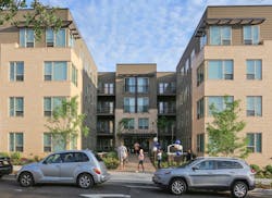 2019 Professional Builder Design Awards Gold Attainability street view of residences 2019 Professional Builder Design Awards Gold Attainability street view of residences