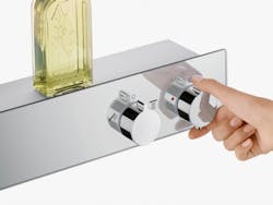 Hansgroher shower thermostat and showerpipe Hansgroher shower thermostat and showerpipe