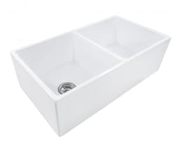 Ruvati Apron front corner Fiamma SINK 33 inch modern white silo Ruvati Apron front corner Fiamma SINK 33 inch modern white silo