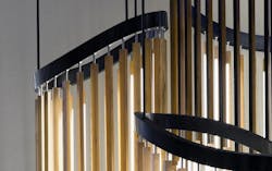 3 Stickbulb Chime shown in Heart Pine from a demolished factory building in New York close up 3 Stickbulb Chime shown in Heart Pine from a demolished factory building in New York close up