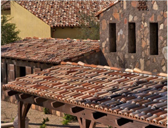 Clay roof tiles