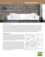 Adhered Manufactured Stone Masonry Veneer