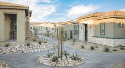 The paseo meanders through The Havenly build-to-rent community. The paseo meanders through The Havenly build-to-rent community.