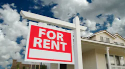 A single-family home with a 'For Rent' sign in the front yard