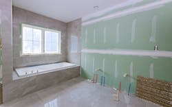 A bathroom in the process of being remodeled A bathroom in the process of being remodeled