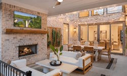 Rear covered porch at Drees Homes' Marabelle B home design Rear covered porch at Drees Homes' Marabelle B home design