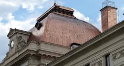 copper roof lasts a long time on this building in Bucharest copper roof lasts a long time on this building in Bucharest