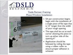 DSLD Homes' construction standards for window installation DSLD Homes' construction standards for window installation