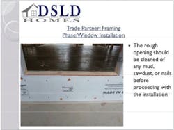 DSLD Homes' construction standards for window installation DSLD Homes' construction standards for window installation