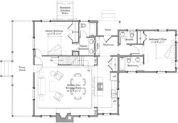 First floor plan of the Persimmon home, a Russell Versaci Architects' design First floor plan of the Persimmon home, a Russell Versaci Architects' design