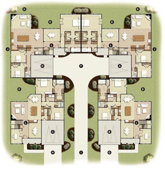 Quadraplex Quadplex Plans House Plans For Sale FourPlex, 4 Plex, QuadPlex Plans