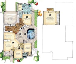Donald F. Evans' design for the Courtyard Home with zero lot lines Donald F. Evans' design for the Courtyard Home with zero lot lines