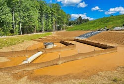 Construction site retention pond Construction site retention pond