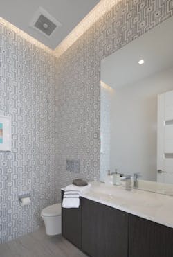 The New American Home 2017 powder room—one of several in the home The New American Home 2017 powder room—one of several in the home