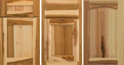 Wellborn Cabinet makes several full-overlay, cope, and tenon door styles in the hickory wood species Wellborn Cabinet makes several full-overlay, cope, and tenon door styles in the hickory wood species