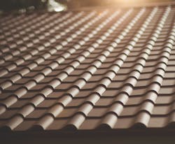 CertainTeed’s Presidio metal roofing line replicates the appearance of slate, clay tile (shown), and wood shakes CertainTeed’s Presidio metal roofing line replicates the appearance of slate, clay tile (shown), and wood shakes