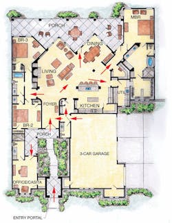 Larry Garnett Designs house plan The Water's Edge with open traffic flow Larry Garnett Designs house plan The Water's Edge with open traffic flow