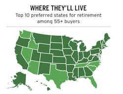 map showing preferred U.S. states for retirement map showing preferred U.S. states for retirement