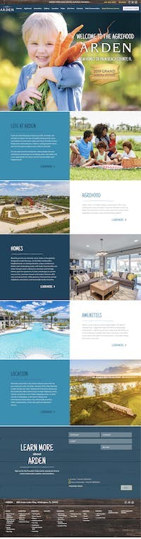 Arden marketing materials show sunny fields and fresh produce to market agrihood living Arden marketing materials show sunny fields and fresh produce to market agrihood living