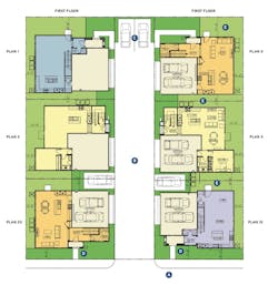 first floor plan for infill housing design Six-Pack Cluster first floor plan for infill housing design Six-Pack Cluster