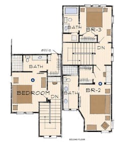 second floor plan for infill housing development Black Mountain Cottages second floor plan for infill housing development Black Mountain Cottages