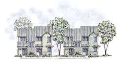 front elevation for infill housing development Black Mountain Cottages front elevation for infill housing development Black Mountain Cottages