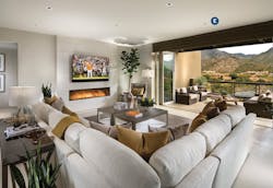 large door openings at infill housing development Icon at SIlverleaf, plan 2 provide expansive desert views large door openings at infill housing development Icon at SIlverleaf, plan 2 provide expansive desert views