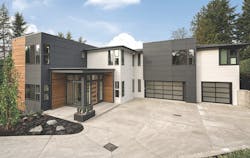 Dahlin Group design for The Delhi showing the exterior with garage Dahlin Group design for The Delhi showing the exterior with garage