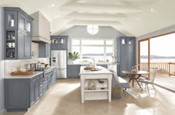 Merrilatt Masterpiece Collection cabinets in Coleson Lagoon Maple and Moonshine Maple finishes Merrilatt Masterpiece Collection cabinets in Coleson Lagoon Maple and Moonshine Maple finishes