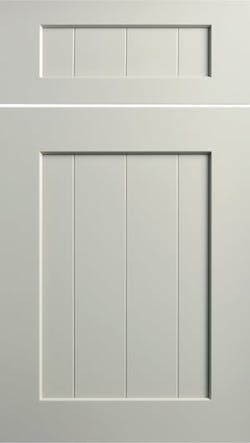Dura Supreme Cabinetry shiplap cabinet door in a light-color painted finish Dura Supreme Cabinetry shiplap cabinet door in a light-color painted finish