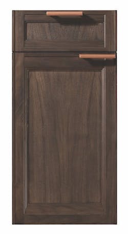 Rutt Handcrafted Cabinetry Exeter cabinet door in a walnut charcoal finish Rutt Handcrafted Cabinetry Exeter cabinet door in a walnut charcoal finish