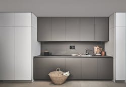Poggenpohl +Segmento cabinets in gray and white Poggenpohl +Segmento cabinets in gray and white