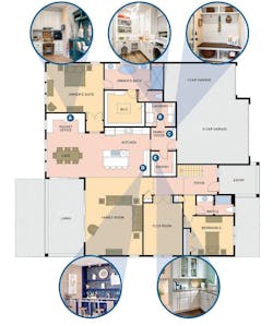 Home plan showing Housing Design Matters easy living design features for MasterCraft Builder Group Home plan showing Housing Design Matters easy living design features for MasterCraft Builder Group