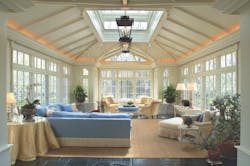 Renaissance Conservatories & Custom Skylights custom skylight over roof ridge in traditional-style interior Renaissance Conservatories & Custom Skylights custom skylight over roof ridge in traditional-style interior