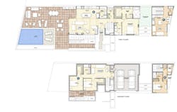 floor plans for the ground and first floors of the Gibson Custom Home design by DTJ Design floor plans for the ground and first floors of the Gibson Custom Home design by DTJ Design