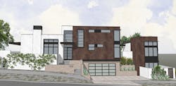street view of the facade of the Gibson Custom home design by DTJ Design street view of the facade of the Gibson Custom home design by DTJ Design