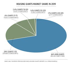 pie chart showing 2020 Housing Giants market share using 2019 data pie chart showing 2020 Housing Giants market share using 2019 data