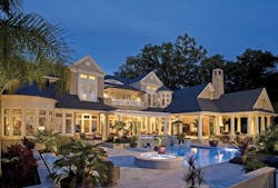 outdoor living space and exterior view of the luxury custom home at Senator's Bluff designed by The Evans Group outdoor living space and exterior view of the luxury custom home at Senator's Bluff designed by The Evans Group