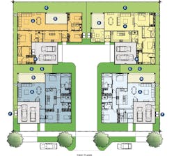 4-Pack Cluster home design by Kevin L. Crook Architect 4-Pack Cluster home design by Kevin L. Crook Architect