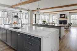 Kitchen and living space in Green Phoenix Development's LEED Platinum farmhouse renovation Kitchen and living space in Green Phoenix Development's LEED Platinum farmhouse renovation