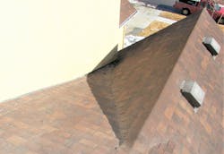 this roof plane/wall intersection detail will result in water intrusion and leaks this roof plane/wall intersection detail will result in water intrusion and leaks