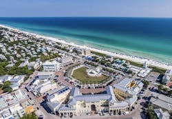 Aerial View Of Seaside Community In Florida Designed By Duany Plater Zyberk & Co Aerial View Of Seaside Community In Florida Designed By Duany Plater Zyberk & Co