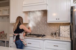 Kitchen ventilation hood filtering air Kitchen ventilation hood filtering air