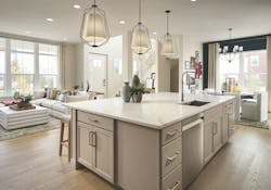 The kitchen, with its kitchen island, in the Ultimate Z.E.N. Home by Thrive Home Builders, Denver The kitchen, with its kitchen island, in the Ultimate Z.E.N. Home by Thrive Home Builders, Denver